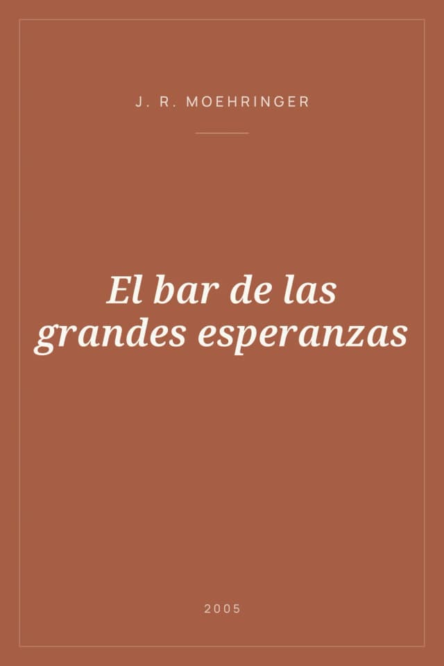 Portada de El bar de las grandes esperanzas