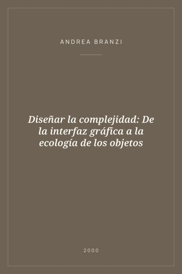 Portada de Diseñar la complejidad: De la interfaz gráfica a la ecología de los objetos