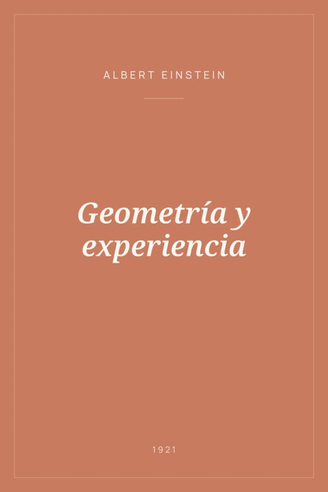 Portada de Geometría y experiencia