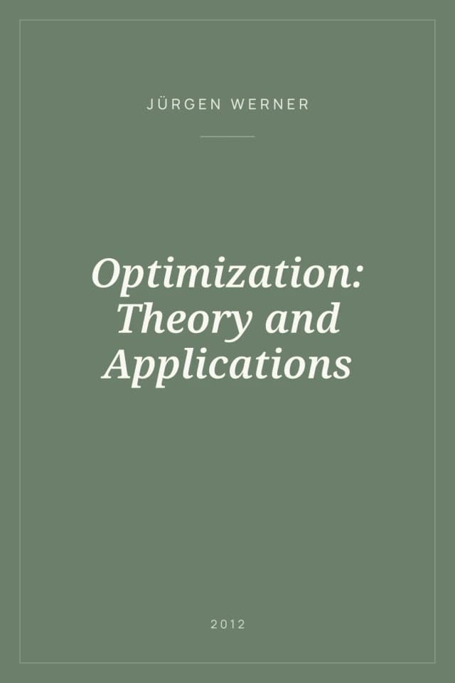 Portada de Optimization: Theory and Applications