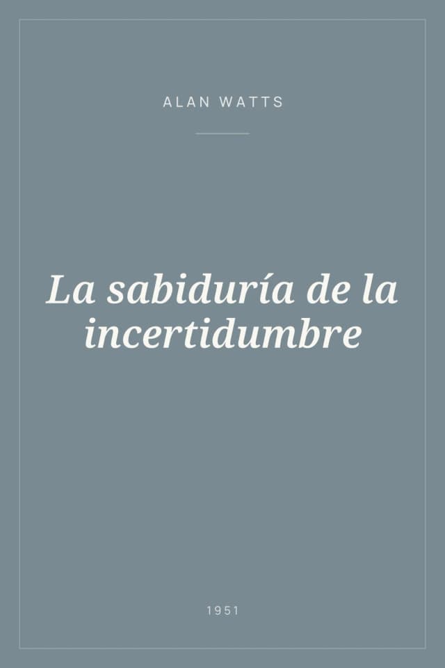 Portada de La sabiduría de la incertidumbre