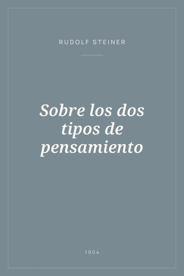 Portada de Sobre los dos tipos de pensamiento
