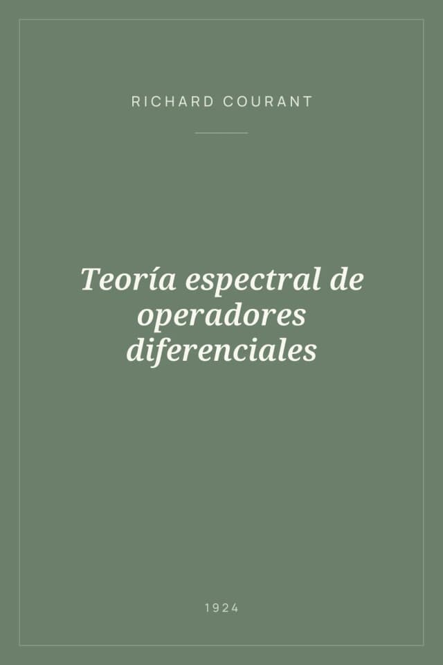 Portada de Teoría espectral de operadores diferenciales