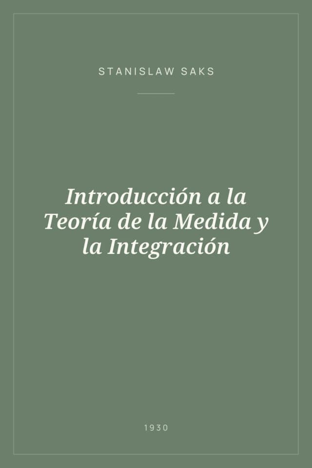 Portada de Introducción a la Teoría de la Medida y la Integración