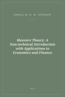 Portada de Measure Theory: A Non-technical Introduction with Applications to Economics and Finance
