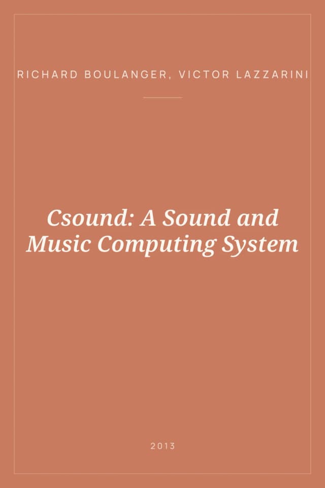 Portada de Csound: A Sound and Music Computing System