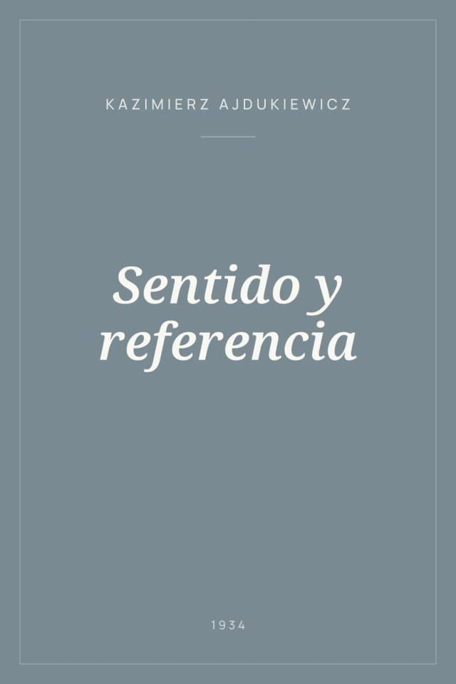 Portada de Sentido y referencia