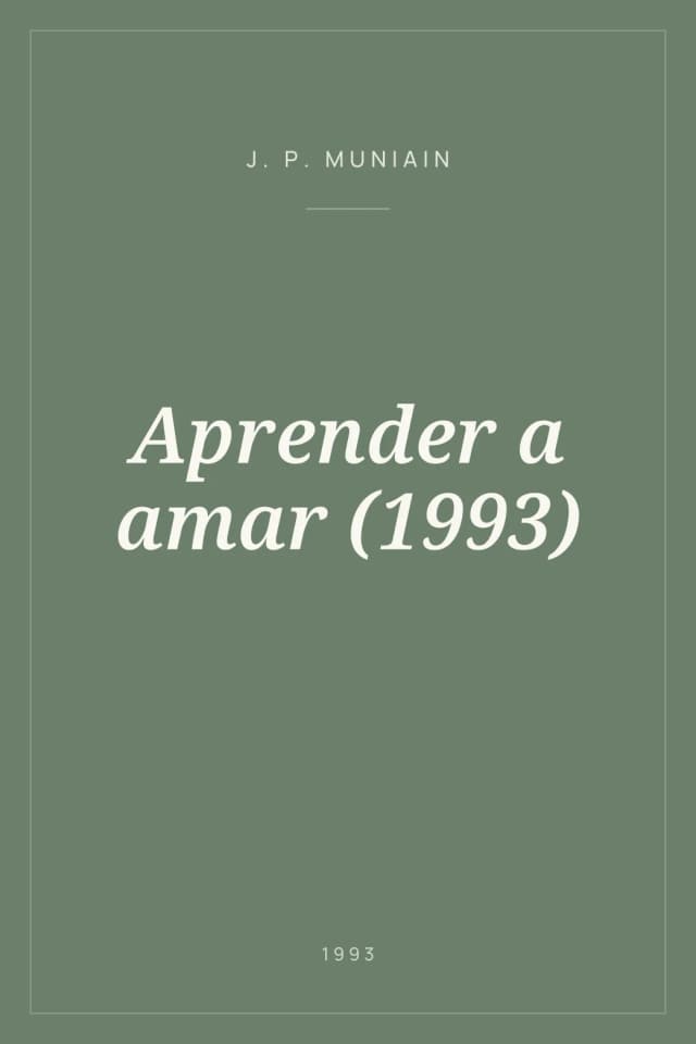 Portada de Aprender a amar (1993)