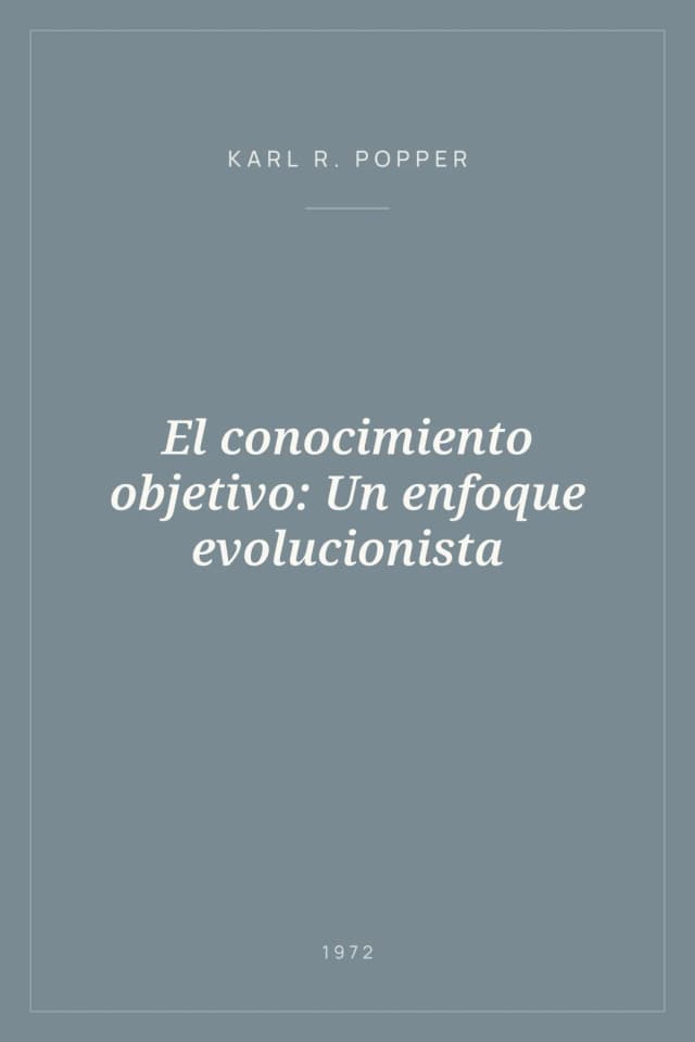 Portada de El conocimiento objetivo: Un enfoque evolucionista