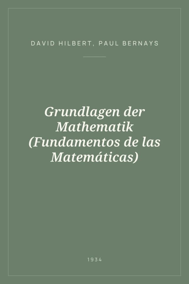 Portada de Grundlagen der Mathematik (Fundamentos de las Matemáticas)
