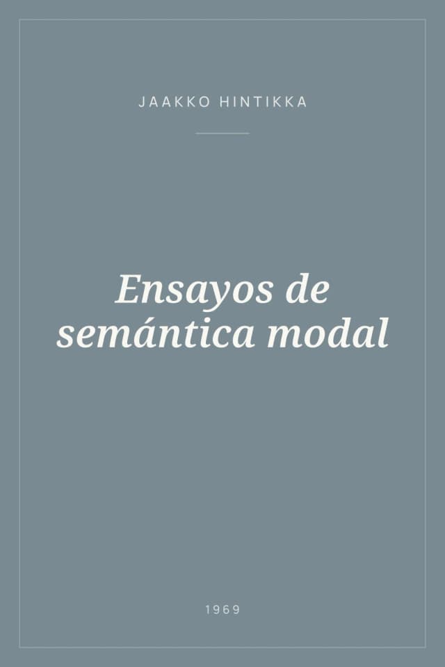 Portada de Ensayos de semántica modal
