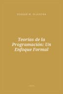 Portada de Teorías de la Programación: Un Enfoque Formal