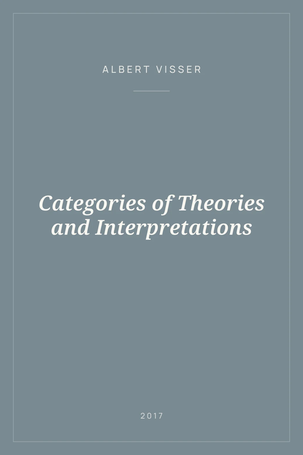 Portada de Categories of Theories and Interpretations