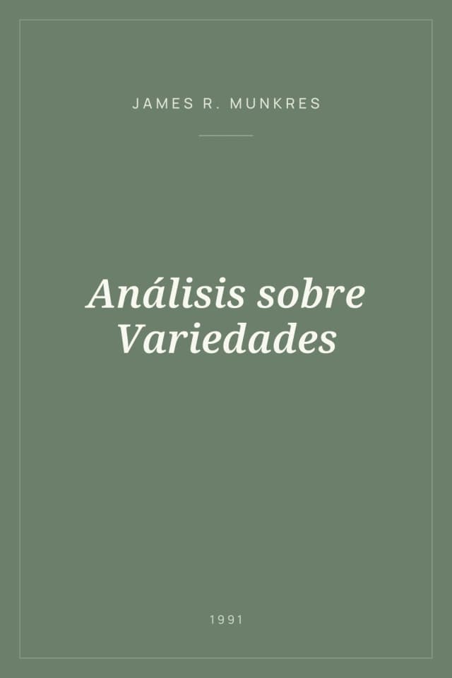 Portada de Análisis sobre Variedades