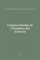 Portada de Comptes Rendus de l'Académie des Sciences