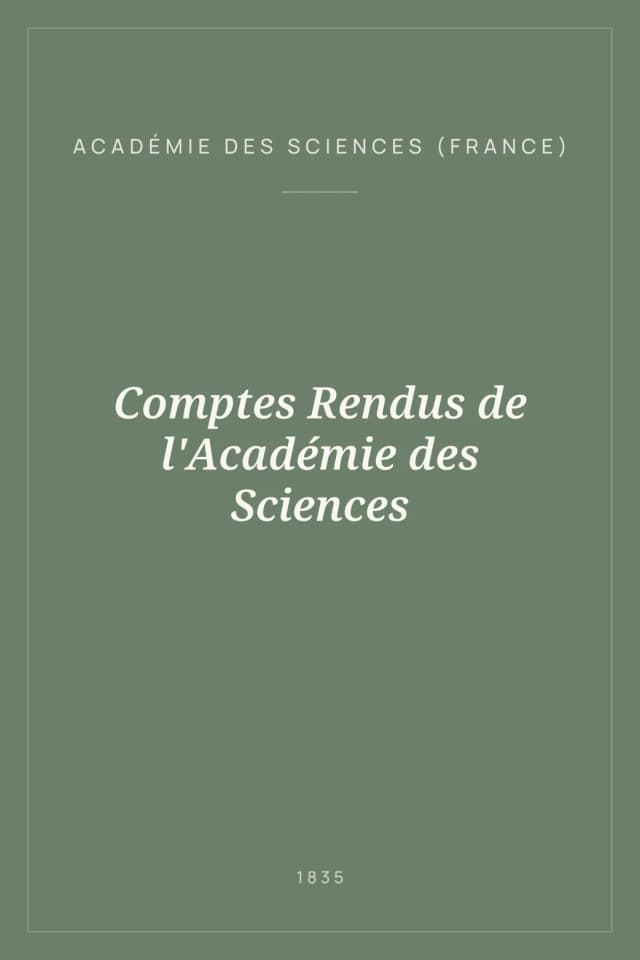 Portada de Comptes Rendus de l'Académie des Sciences