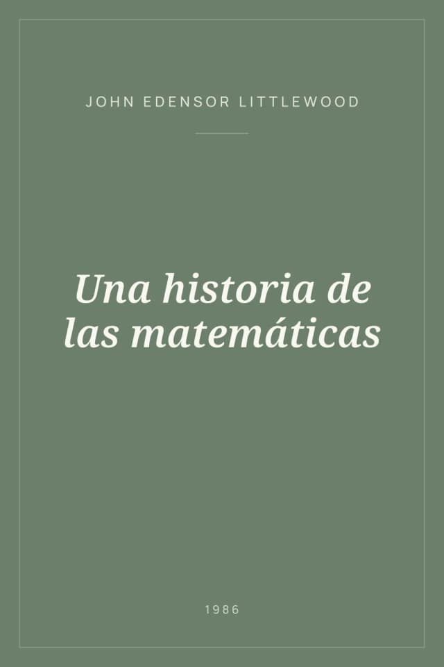 Portada de Una historia de las matemáticas