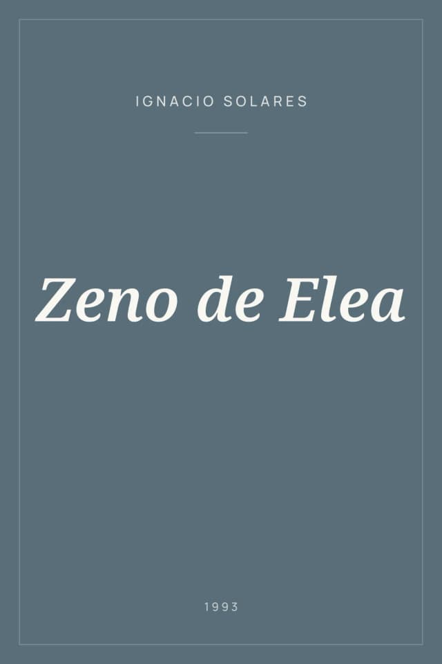 Portada de Zeno de Elea