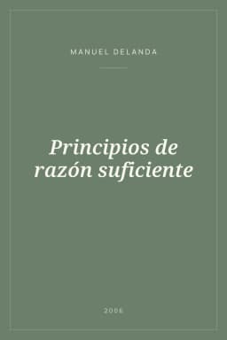 Portada de Principios de razón suficiente