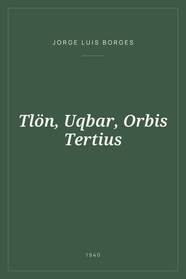 Portada de Tlön, Uqbar, Orbis Tertius