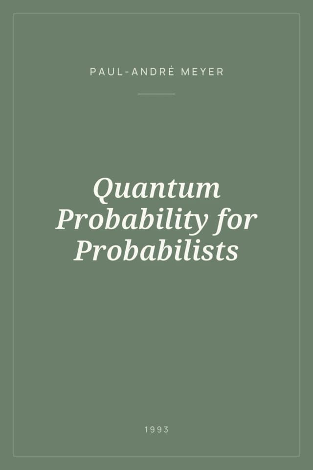 Portada de Quantum Probability for Probabilists