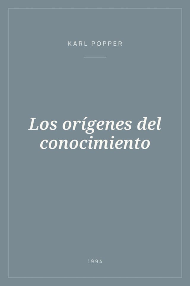 Portada de Los orígenes del conocimiento