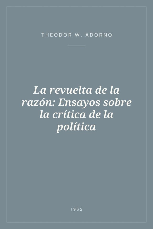 Portada de La revuelta de la razón: Ensayos sobre la crítica de la política