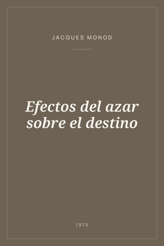 Portada de Efectos del azar sobre el destino