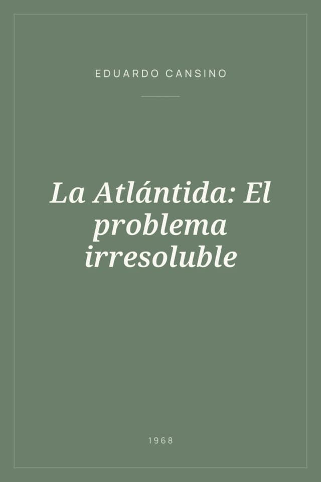Portada de La Atlántida: El problema irresoluble