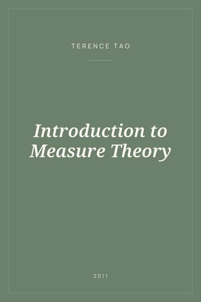 Portada de Introduction to Measure Theory