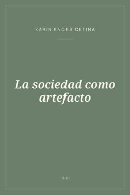 Portada de La sociedad como artefacto