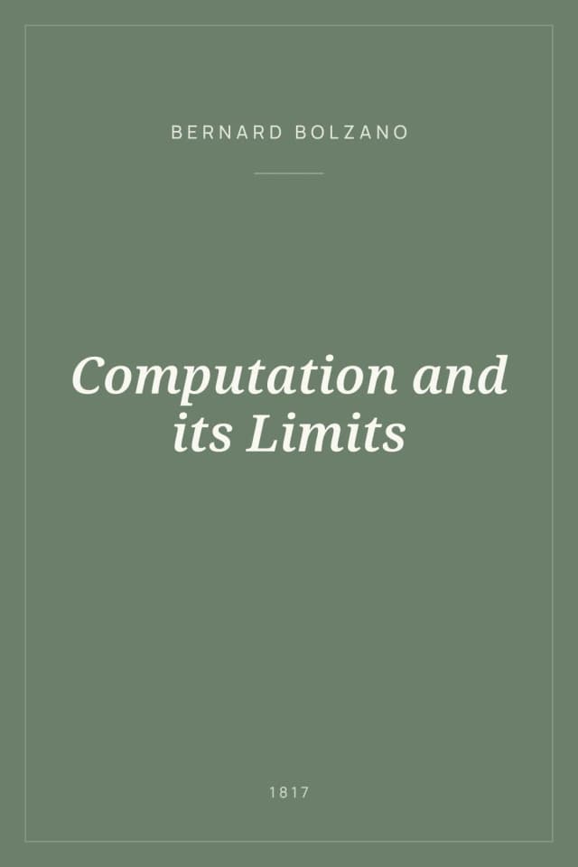 Portada de Computation and its Limits