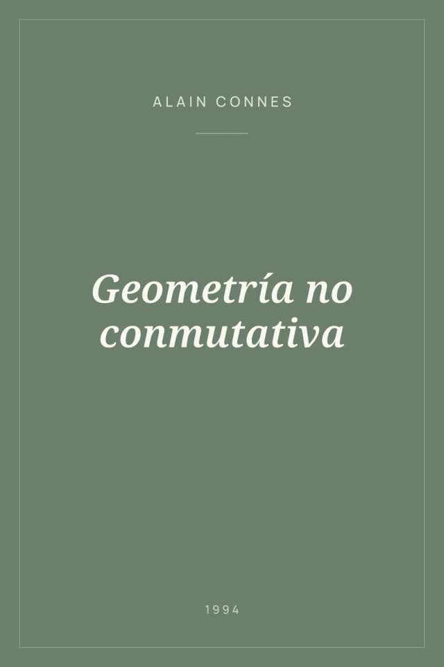 Portada de Geometría no conmutativa