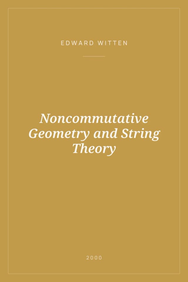 Portada de Noncommutative Geometry and String Theory