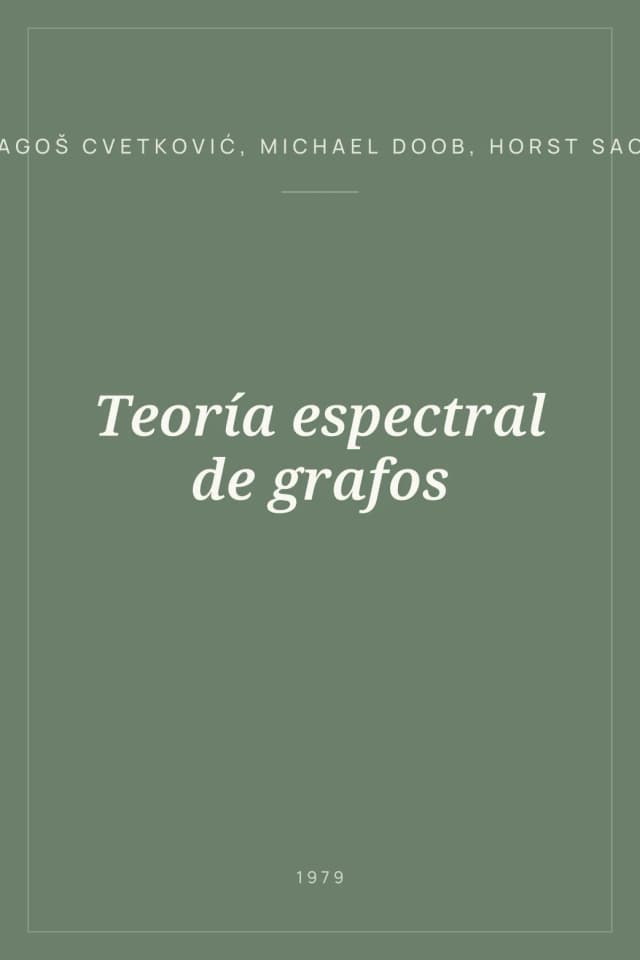Portada de Teoría espectral de grafos