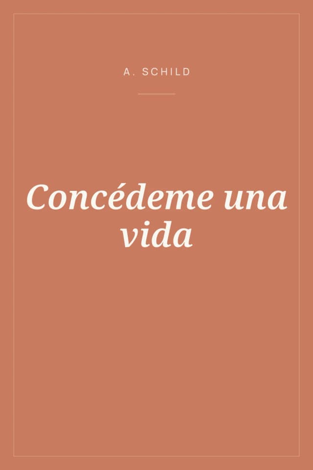 Portada de Concédeme una vida