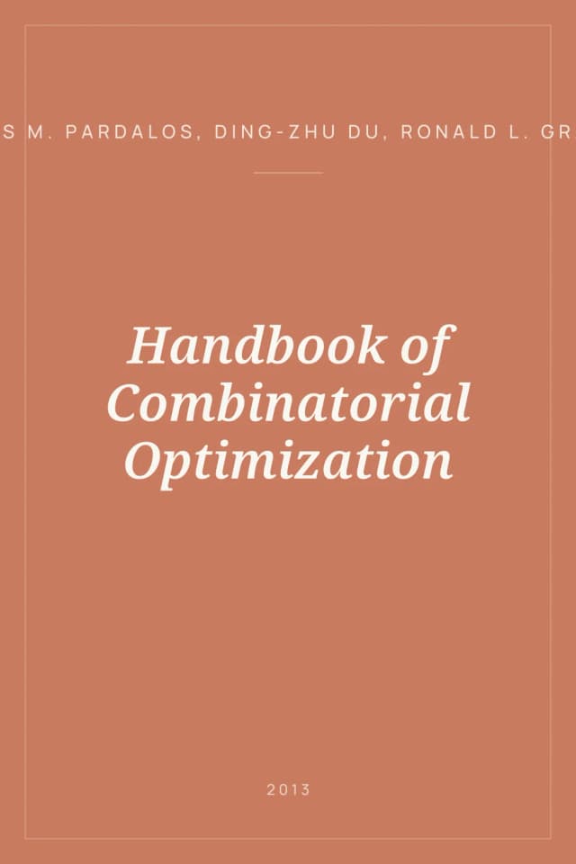 Portada de Handbook of Combinatorial Optimization
