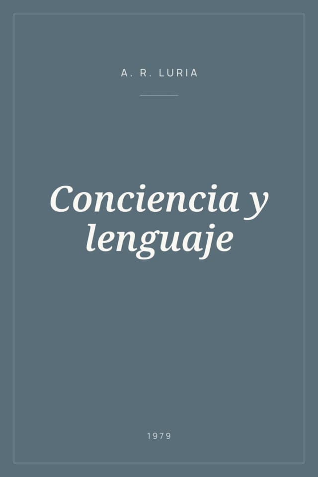 Portada de Conciencia y lenguaje