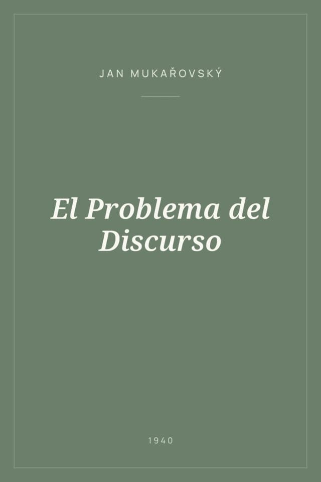 Portada de El Problema del Discurso