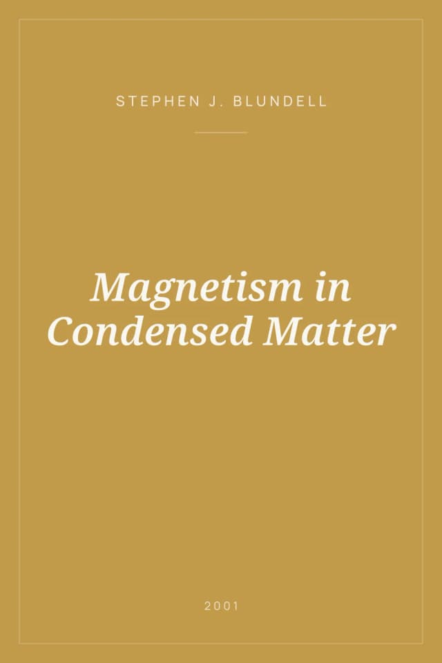 Portada de Magnetism in Condensed Matter