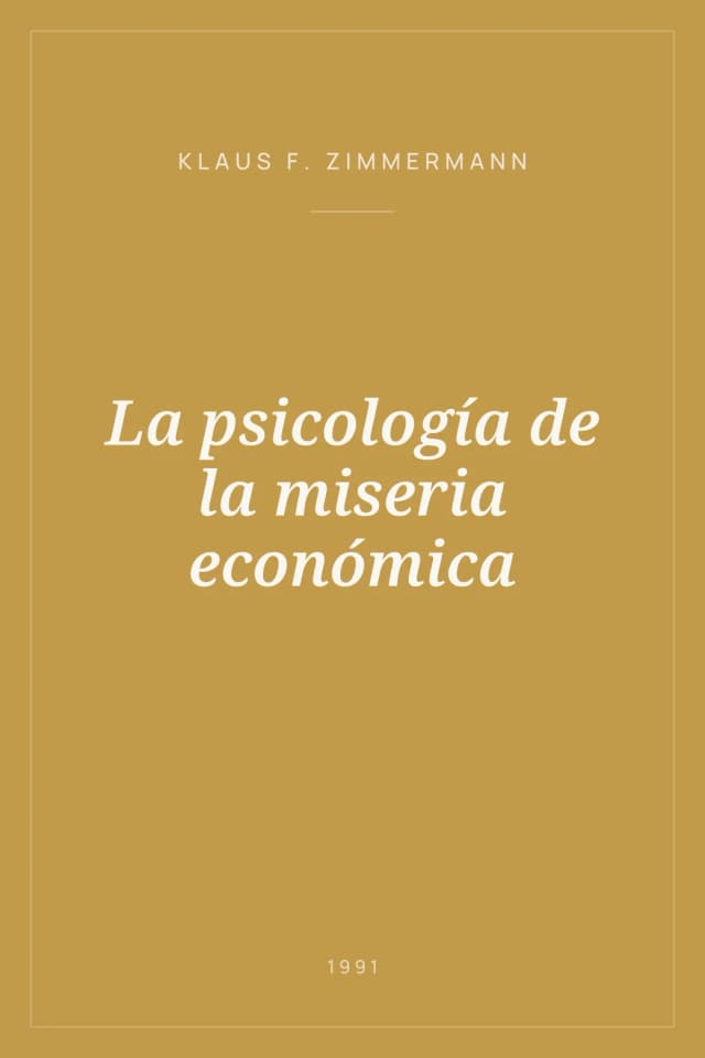 Portada de La psicología de la miseria económica