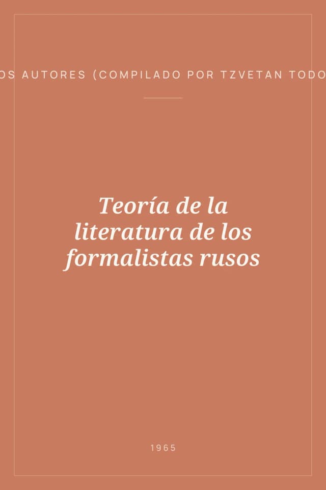 Portada de Teoría de la literatura de los formalistas rusos