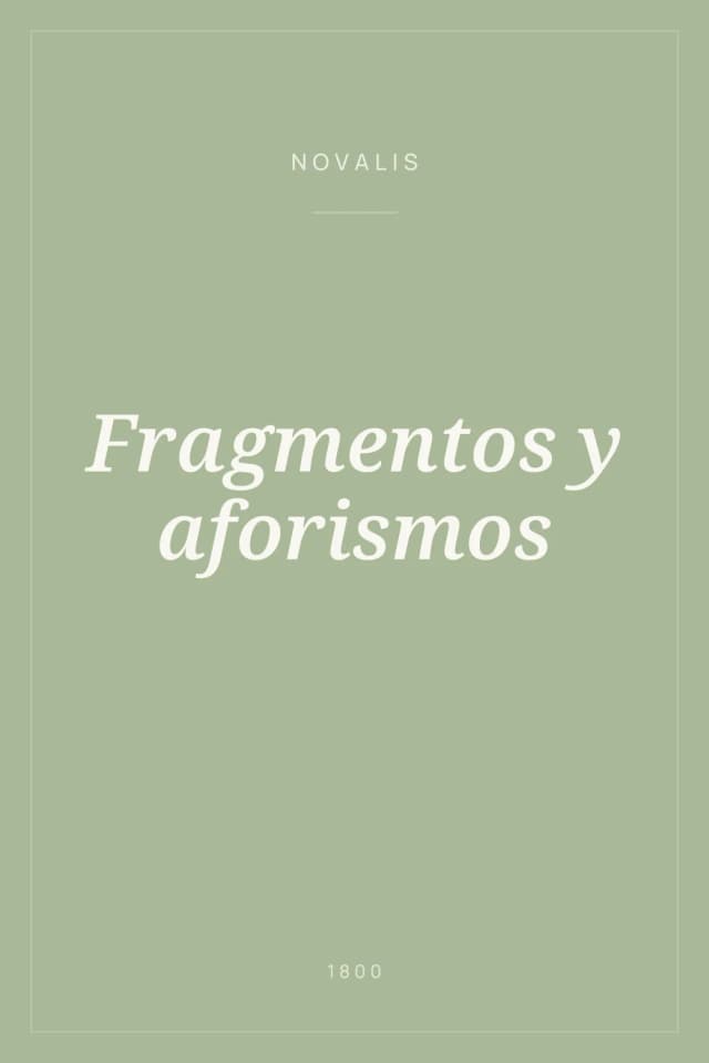 Portada de Fragmentos y aforismos
