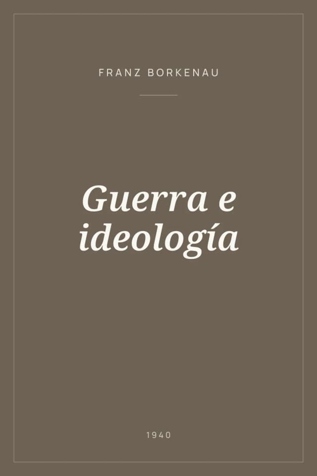Portada de Guerra e ideología