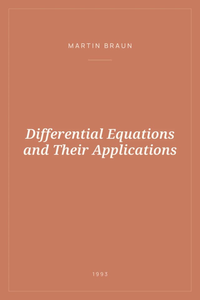 Portada de Differential Equations and Their Applications