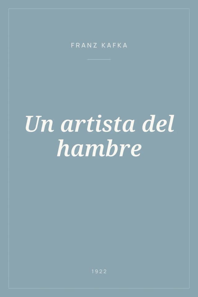 Portada de Un artista del hambre