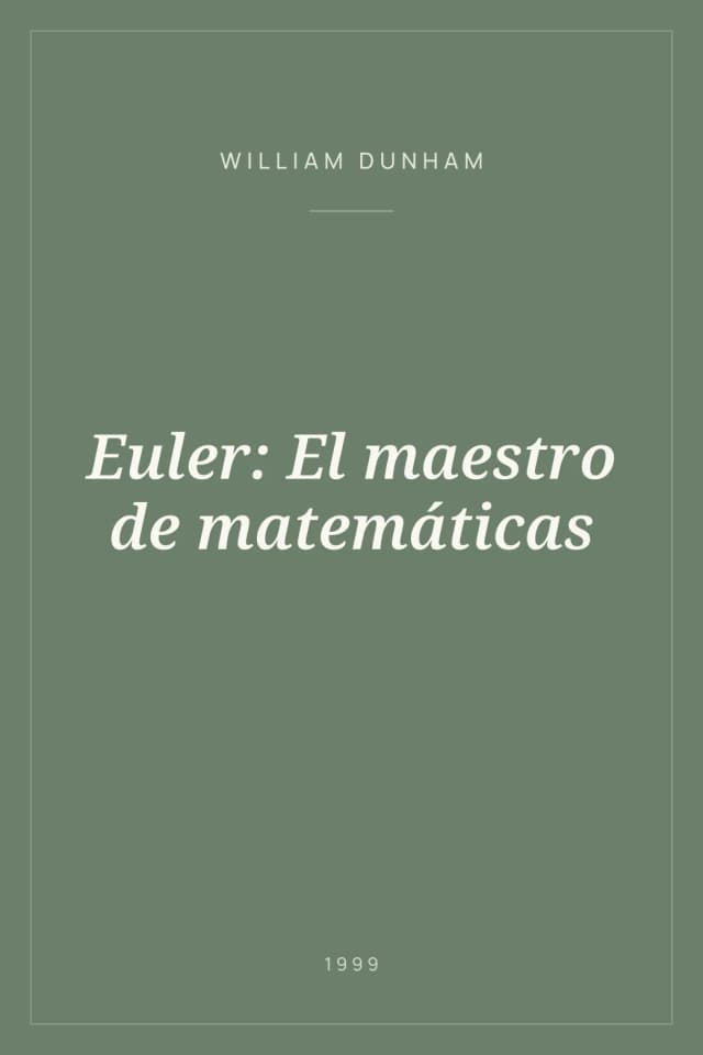 Portada de Euler: El maestro de matemáticas