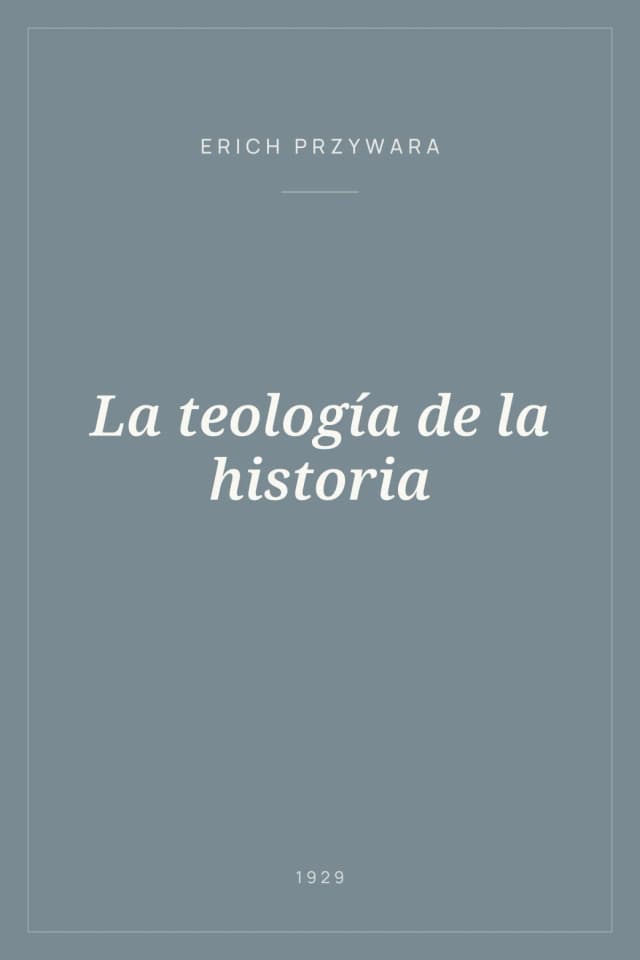 Portada de La teología de la historia