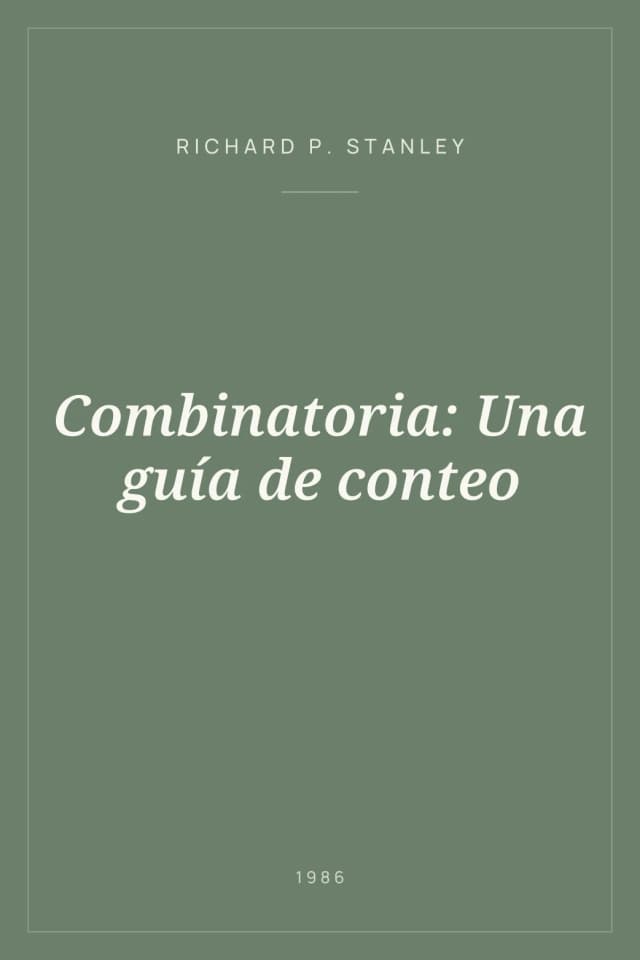 Portada de Combinatoria: Una guía de conteo