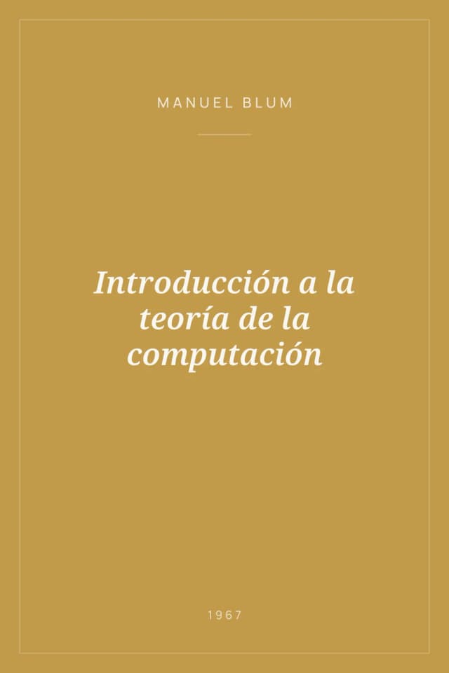 Portada de Introducción a la teoría de la computación